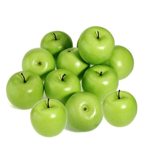 6Pcs Green Artificial Apples Fake Fruit Lifelike Apples Table Basket Decor USA - Picture 3 of 8
