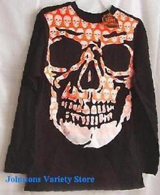 Youth Halloween 8 Kids Unisex Skull T-shirt Black goth Gothic Size Medium