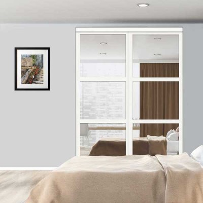 (Ready to Ship) 2 Leaf Mirror Shaker Bypass Closet Door  ++Liquidation Sale++