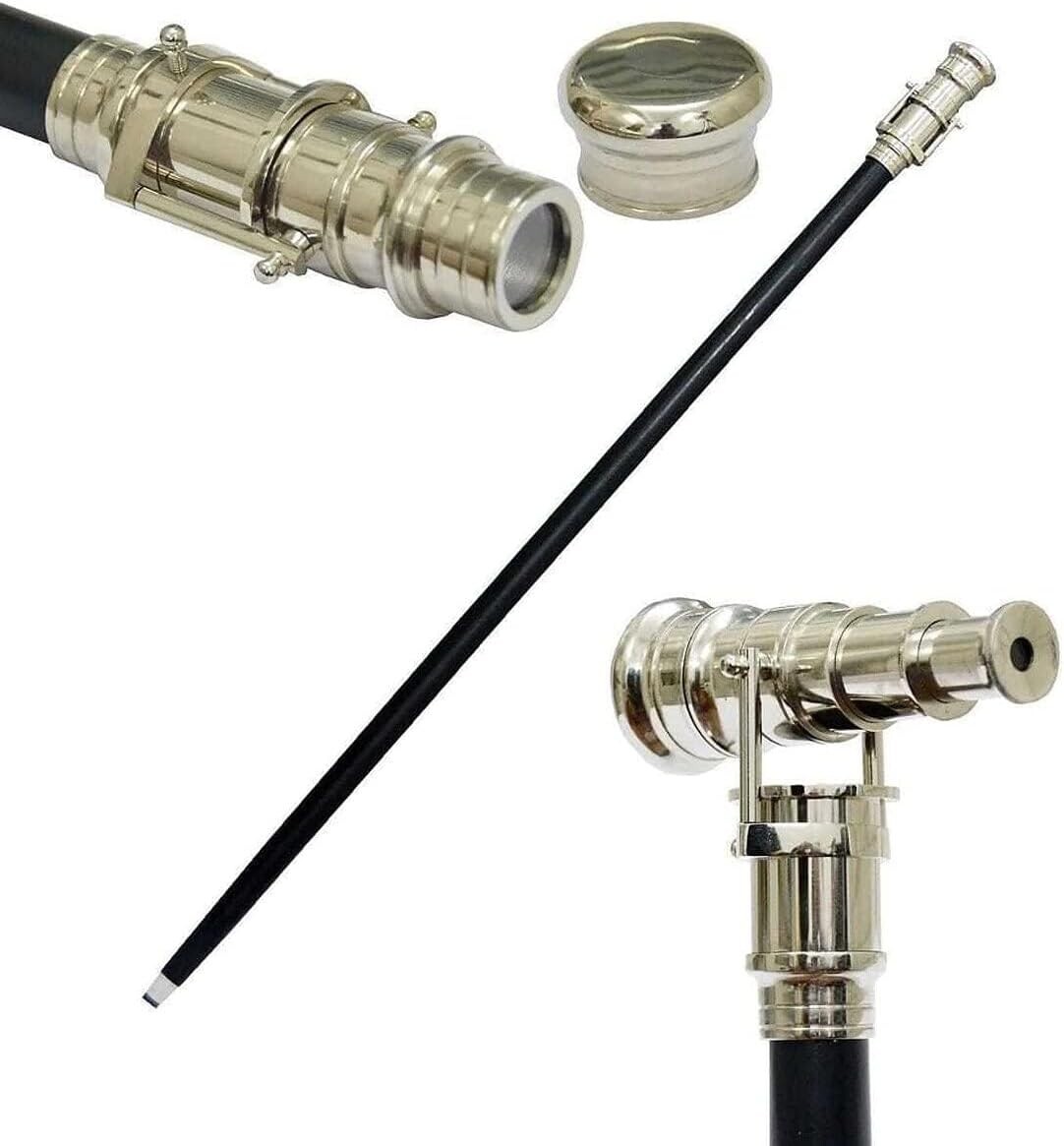 Vintage Solid Telescope Head Handle Victorian Woo… - image 2