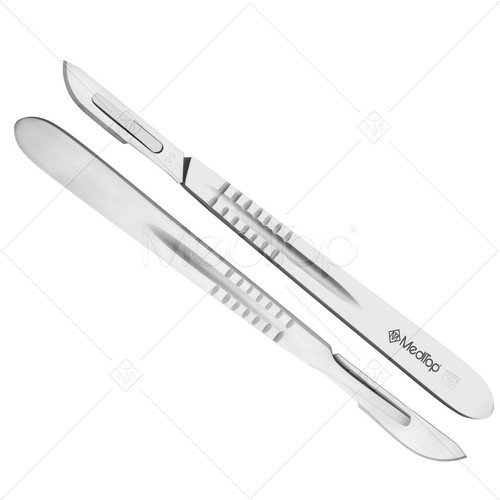 Surgical Scalpel Handle# 4 with 10x Blade# 20 Stainless Steel & Sterile/ Meditop - Picture 4 of 8