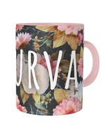 Kurva! Tasse Mit Spruch Kaffeetasse Geschenk Lustig Witzig Floral Blumen Flower