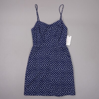 NEW Quiksilver Ikat Dots Dress Womens Small Blue White Cotton Skinny Strap NWT