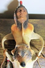 Ltd. Edition HOLDING WOLF Native American Wall Sculpture, #1550/3000 ~ Gary Rose