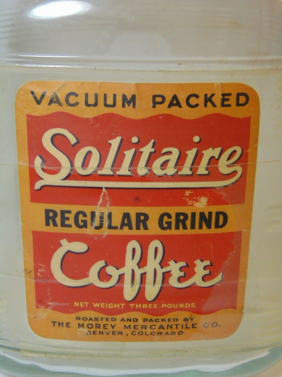 WWII Era Large Vintage 1940s Solitaire COFFEE 3 POUND COFFEE JAR DENVER  COLORADO | eBay