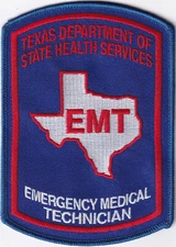Texas EMT patch FULL COLOR VERSION Emergency Medical Technician TX NEW DESIGN!