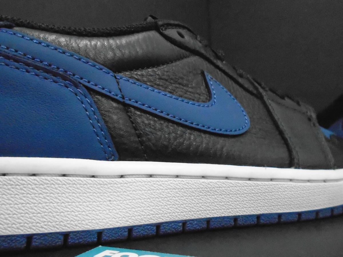 NIKE AIR JORDAN 1 RETRO LOW OG I BLACK MYSTIC NAVY BLUE WHITE BRED