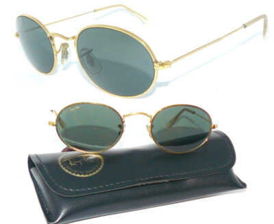 Ray Ban SONNENBRILLE Bausch&Lomb GOLD GRÜN W0976 RB 3547 DECO W2003 OVAL W2177