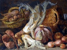 ONIONS CABBAGES CARROTS by P. Snijers Tile Mural Kitchen Backsplash Ceramic 10x8