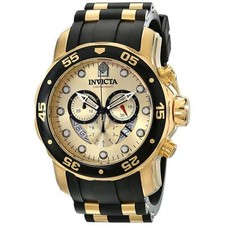 Invicta 17566 Men's Pro Diver Gold Tone Dial Chronograph Watch