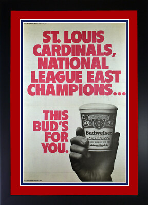 Cardinals 1982 National League East Budweiser Ad Original Newspaper Framed! 