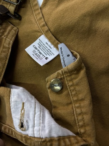 Carhartt Youth Double Knee Bib Overalls Duck Canvas Brown Work Wear Size 6 - Picture 4 of 8