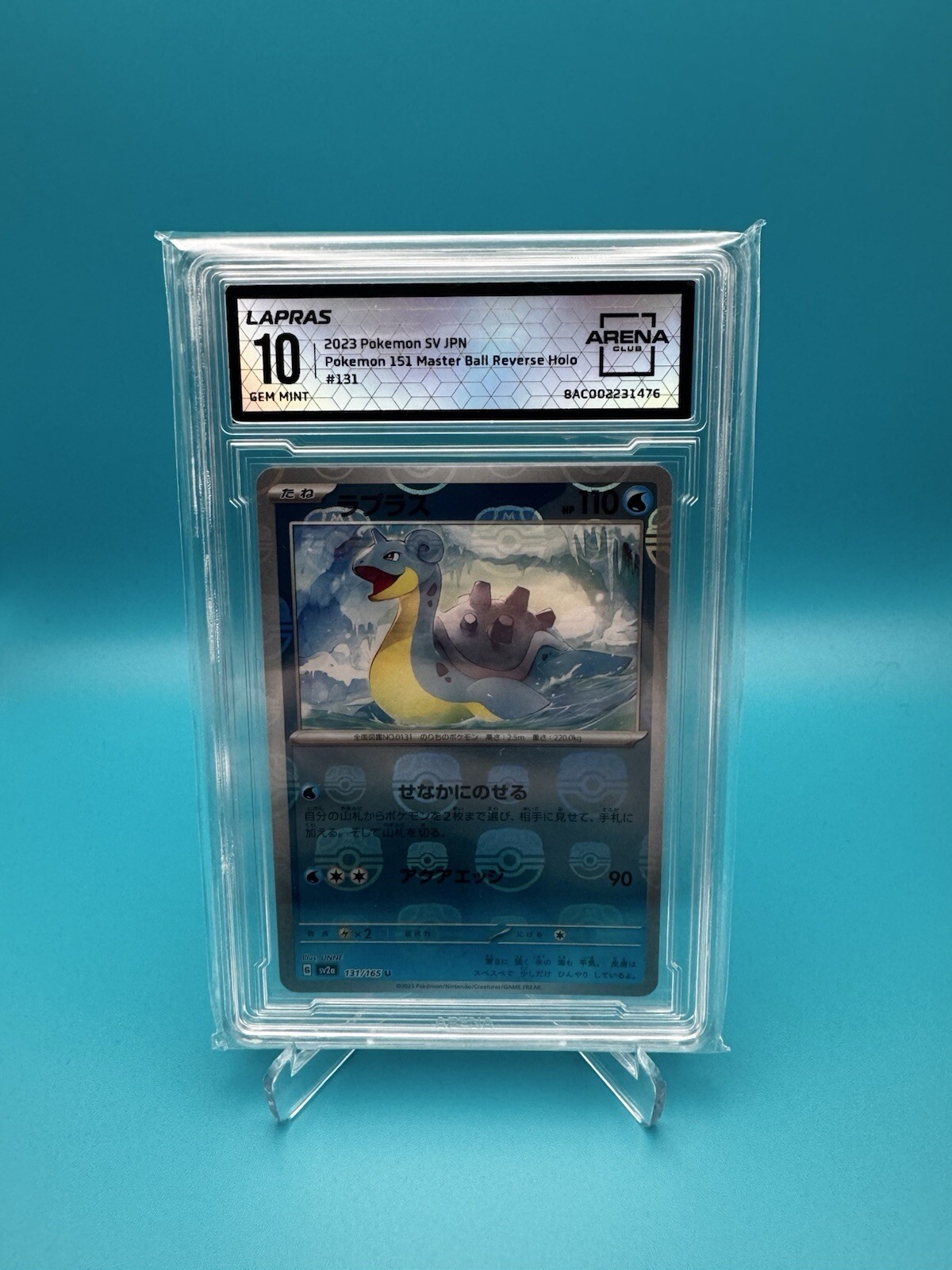 2023 POKEMON JPN SV2A-POKEMON 151 MASTER BALL REVERSE HOLO #131 LAPRAS PSA 10