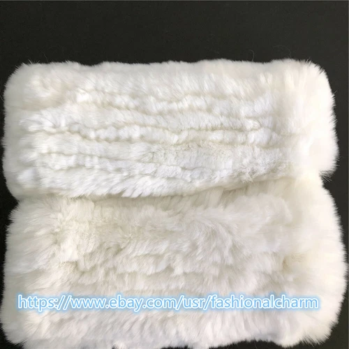 Womens Winter Real Rabbit Fur Gloves Knitted Stretch Fingerless Mitten Gloves - Picture 78 of 102