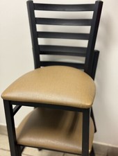 Black Ladder Back Metal Restaurant Chair with...