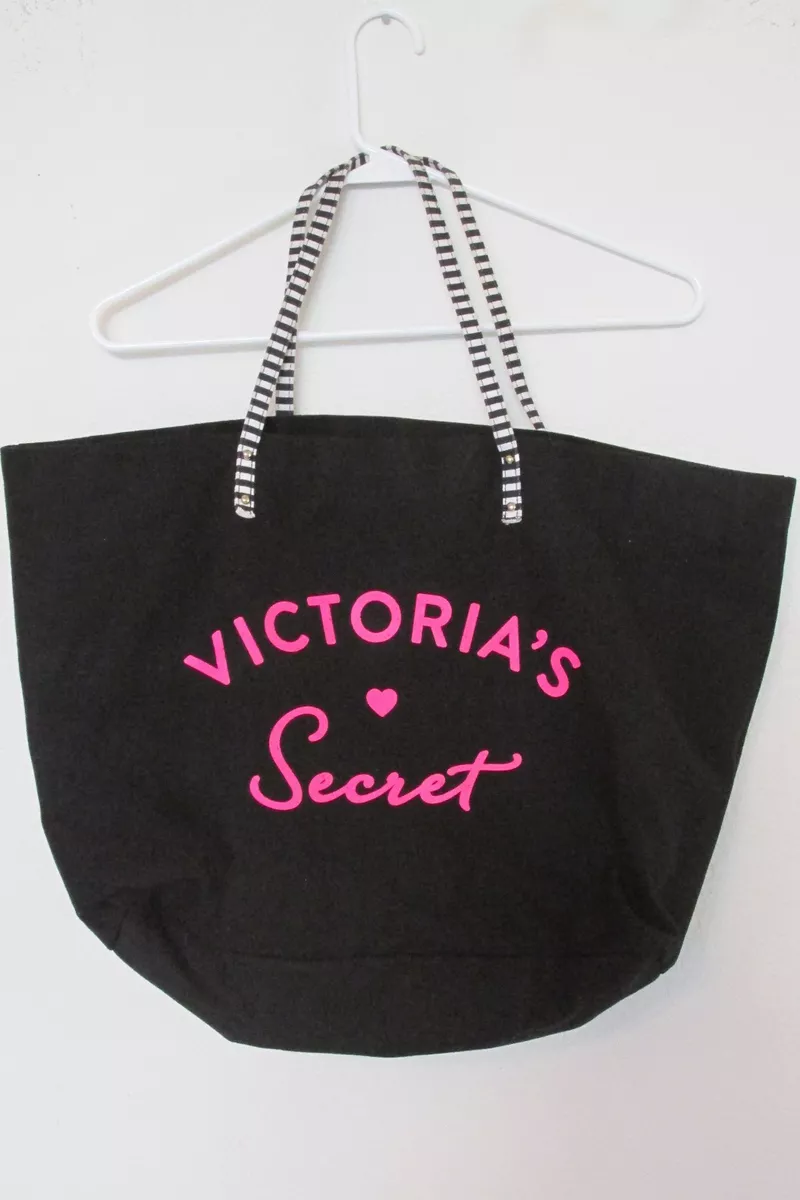 Victoria&#039;s Secret Pink White Large Canvas Tote Hand Bag | eBay