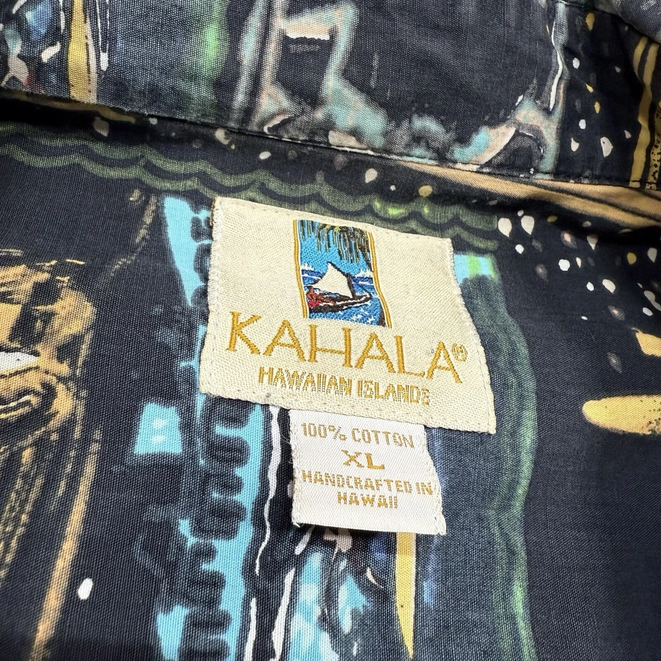 Гавайская рубашка Kahala Psychedelic Cosmic Surf Aloha Avanti Kamehameha Spooner XL - Изображение 4 из 4