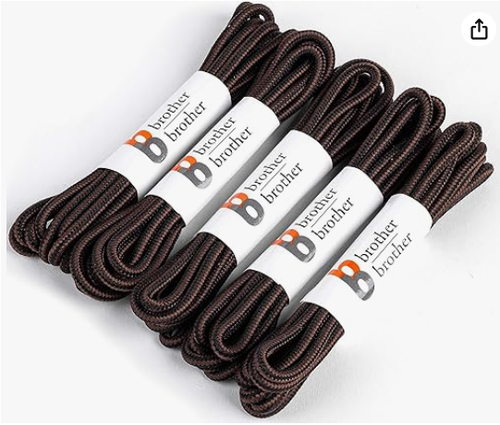 5 Pairs of Long 72 Inch (190cm) Round, Hiking Boot / Shoe Laces in Black & Brown - Picture 7 of 7