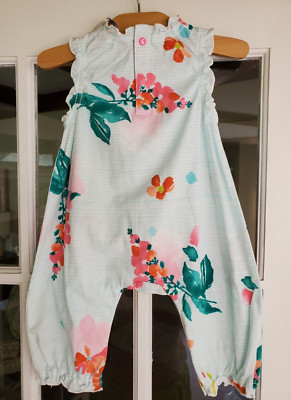 Joules Baby Girl Floral Romper Size 9 12M NWT (25300)