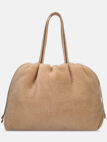 NWT$3100 Brunello Cucinelli Cashmere-Virgin Wool Fur Bag With Beaded Straps W242 - Picture 2 of 11