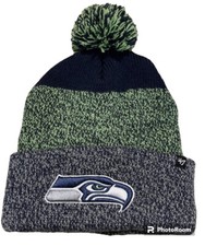 Seattle Seahawks NFL Knit Beanie Hat W/ Pom Pom 47 Brand Adult One Size