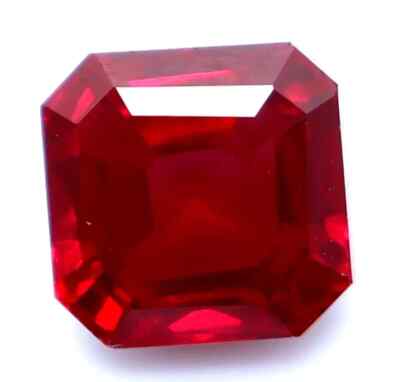 Natürlich 4.10 Karat Burmese Rot Rubin Asscher Schnitt Zertifiziert Lose