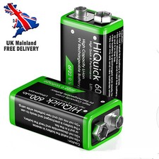 2Pack 9V 600mAh Lithium Rechargeable Batteries Li-ion Battery