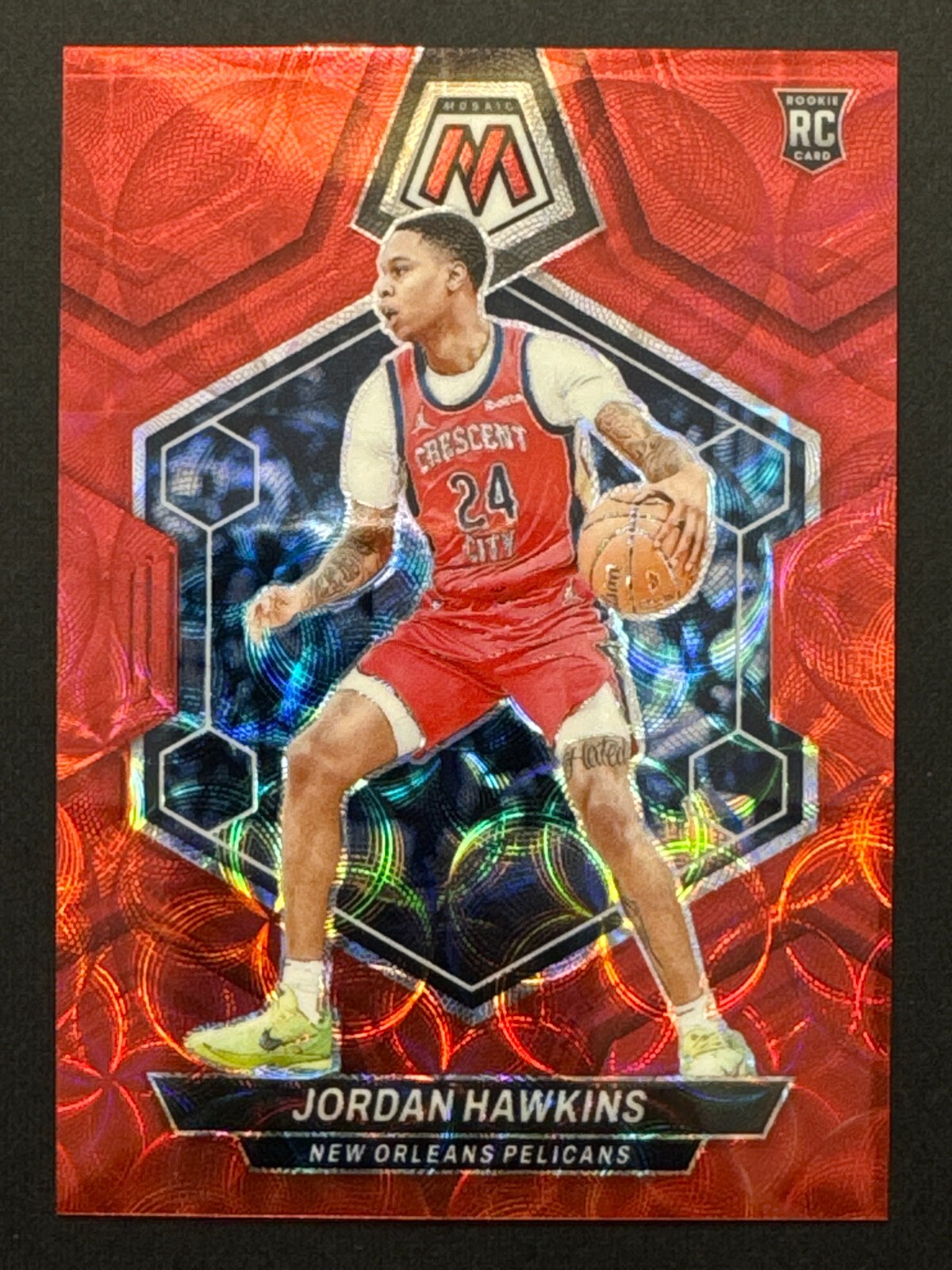 2023-24 Panini Mosaic Jordan Hawkins Rookie RC Red /75 #243 New Orleans Pelicans