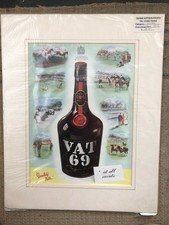 Original 1952 Vintage Getr&auml;nke montiert Werbung MwSt 69 Scotch Whisky und Sport