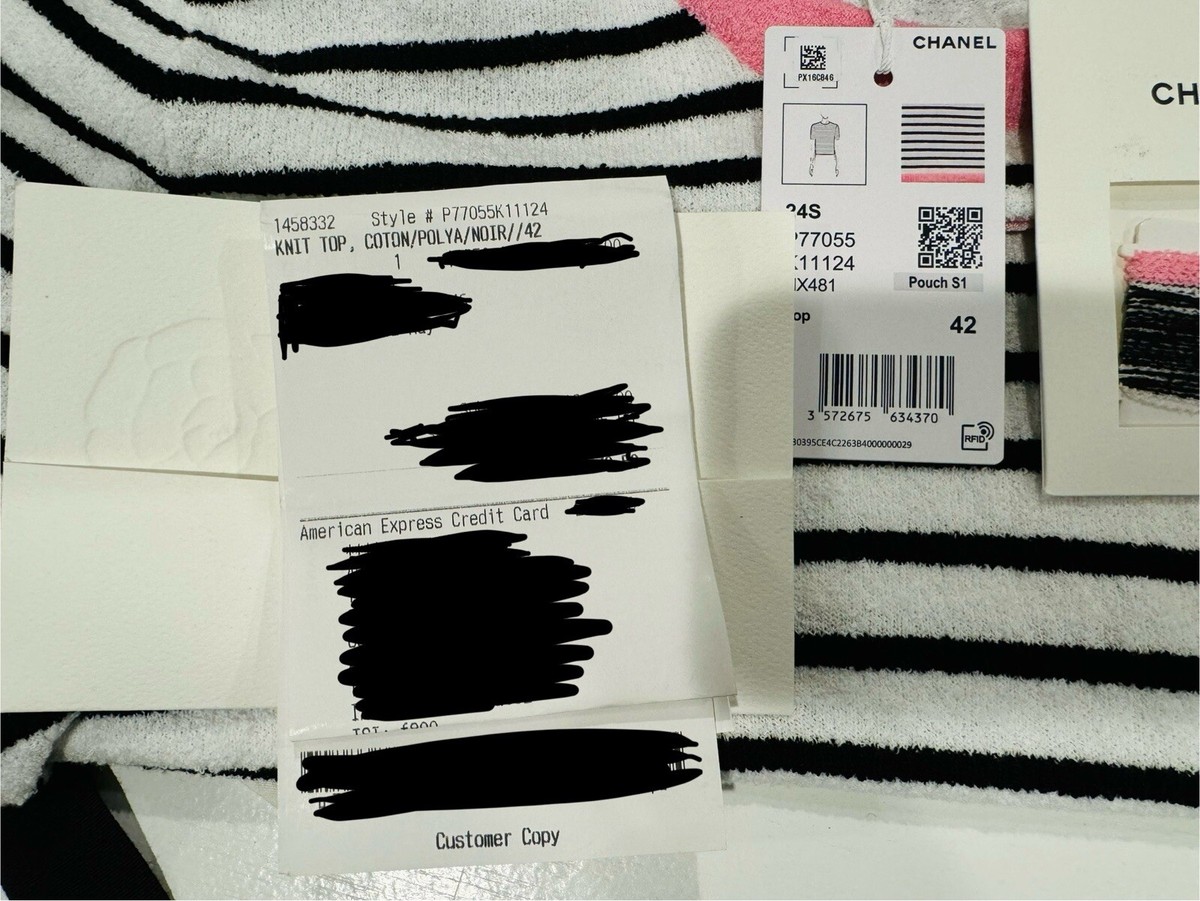 RARE Brand New CHANEL Stripes Short Sleeves Logo Knit Top T RARE Brand New CHANEL Stripes Short Sleeves Logo Knit Top T