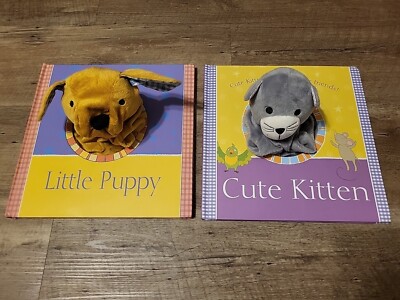 Little Puppy & Cute Kitten (Puppet Book) by Jon Lambert Hardback Book Lot