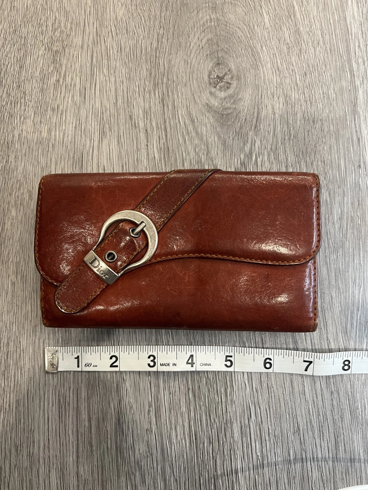 Portefeuille gaucho marron John Galliano DIOR vintage d'occasion
