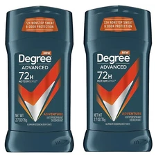2 Pk. Degree Men 72H Antiperspirant Deodorant Adventure 2.7oz Exp 09/2025