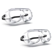 Anti-Fog Indirectly Vented Lab Safety Goggles Over Glasses 2 Pcs