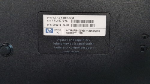 READ DESCRIPTION! HP Compaq 6735s 15.4" Laptop AMD Turion X2 RM-70 2GB 160GB - Picture 22 of 23