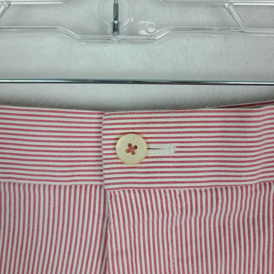 Southern Tide The Skipjack Chino Shorts Mens 34 Red White Striped Flat Front - Image 2 of 4