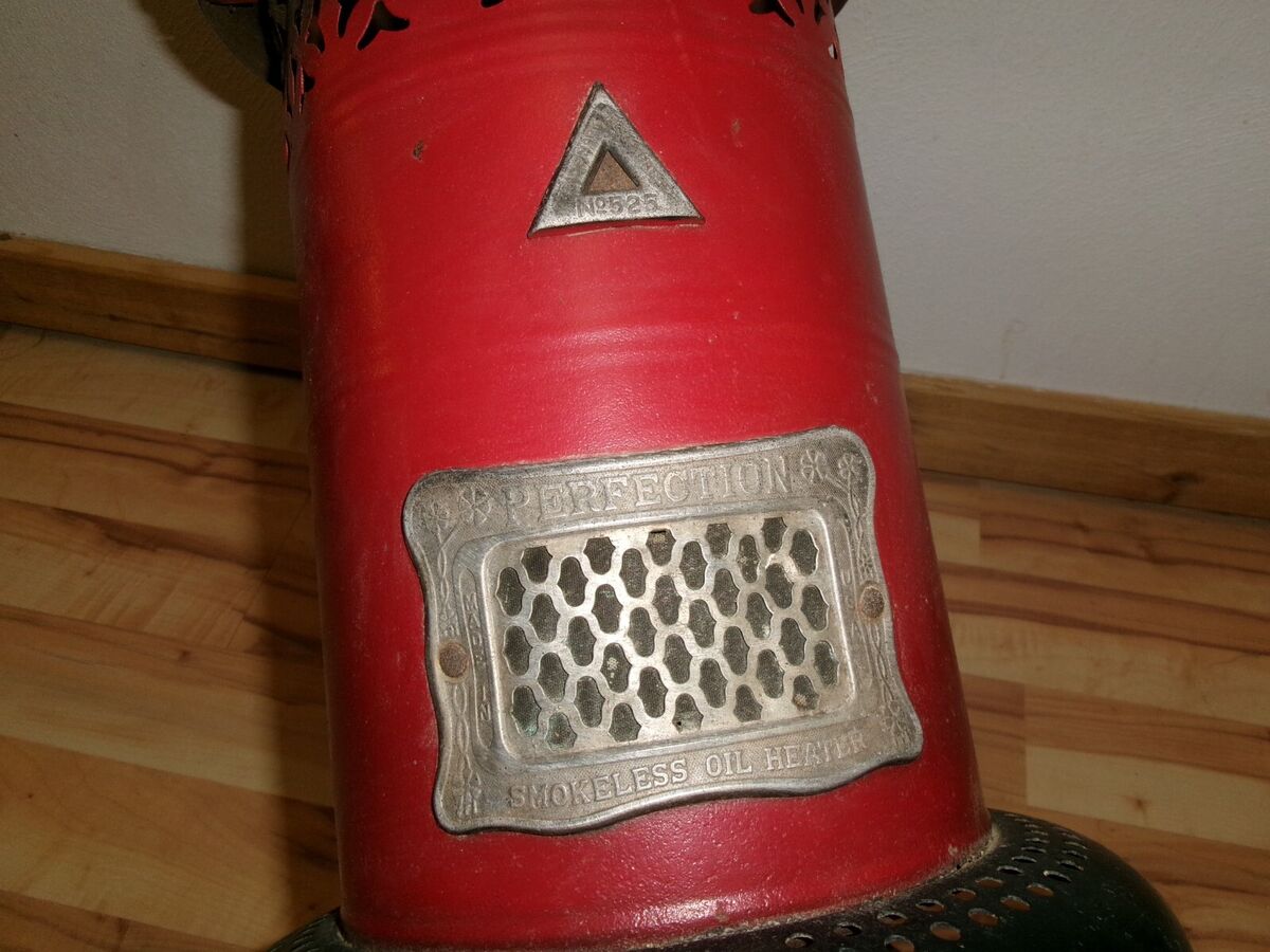 Antique Perfection No.525 Red Porcelain Smokeless Oil Heater Antique Perfection No.525 Red Porcelain Smokeless Oil Heater