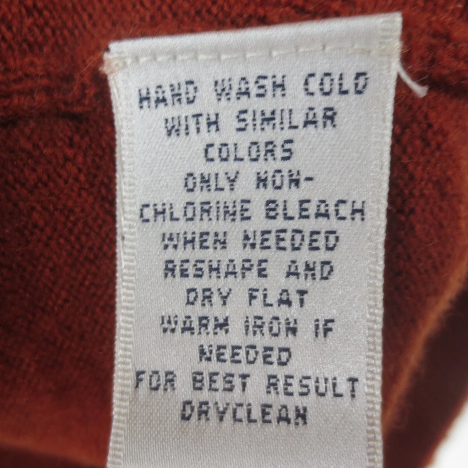 Turnbury Sweater Mens XL Orange Diamond Pattern Merino Wool Lightweight Crewneck - Image 4 of 4