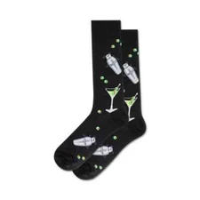 HOT SOX Adult Unisex Black Martini Shaker Cocktail Socks NEW