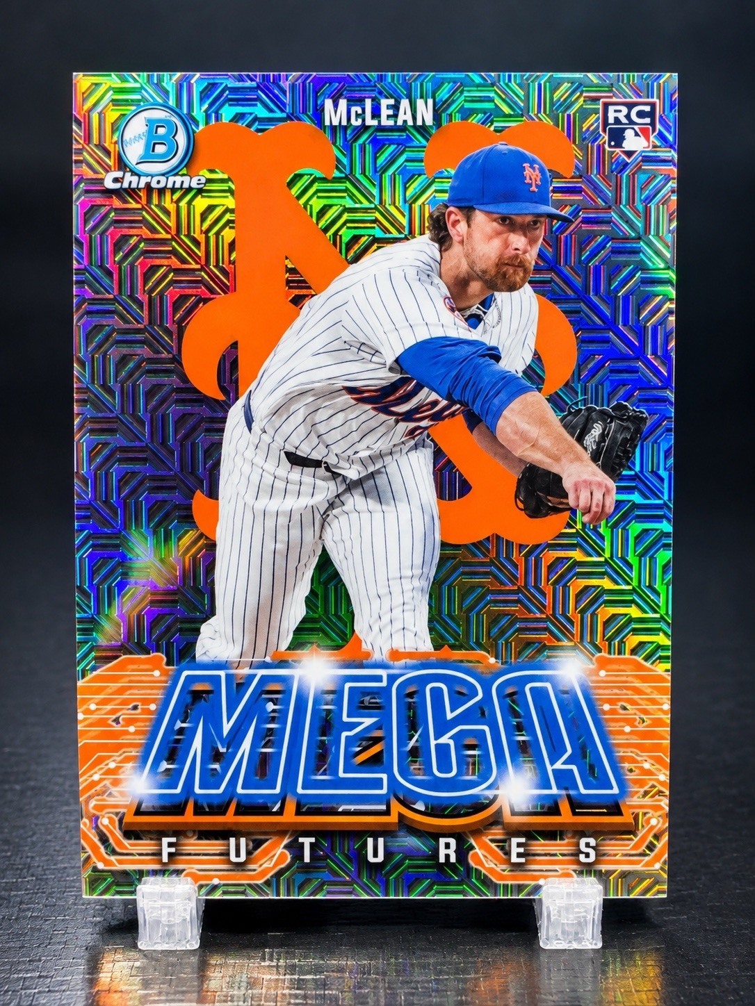 2026 Bowman Chrome Nolan McLean MF-22 Mega Futures Mojo Refractor RC Mets