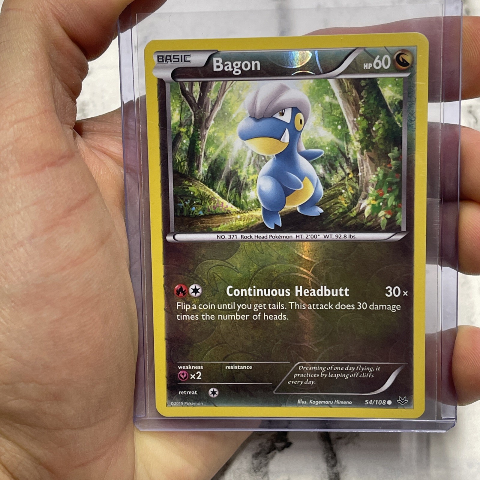 Pokemon Reverse Holo Bagon (54) XY - Roaring Skies 54/108 NM Nintendo Pokémon