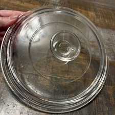 Vintage Corning USA 7 3/4" Wide Round Clear Glass Lid #28