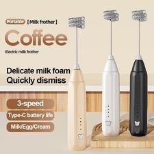 MINI Coffee Frother USB Rechargeable 3 Speeds Foam Maker Coffee Milk Mixer Elect