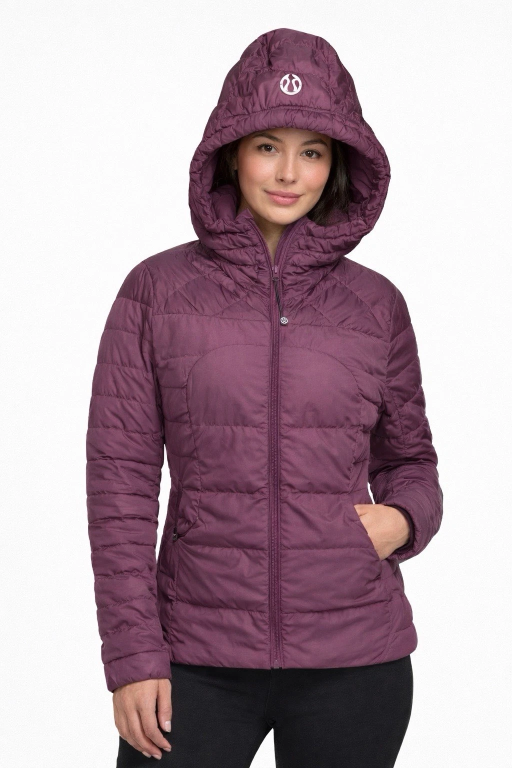 Lululemon 800 Fill Down Jacket Womens Small Hooded Purple Puffer Lightweight