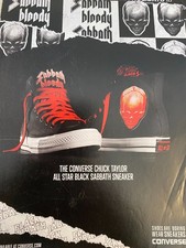 Black Sabbath, Zapatillas Converse, Tenis, Página Completa Anuncio Promocional Vintage