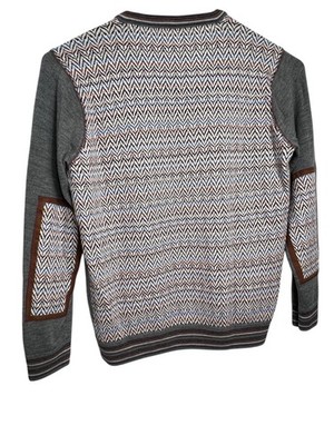 Robert Graham Sweater Mens Large Wool V Neck Knowledge Wisdom