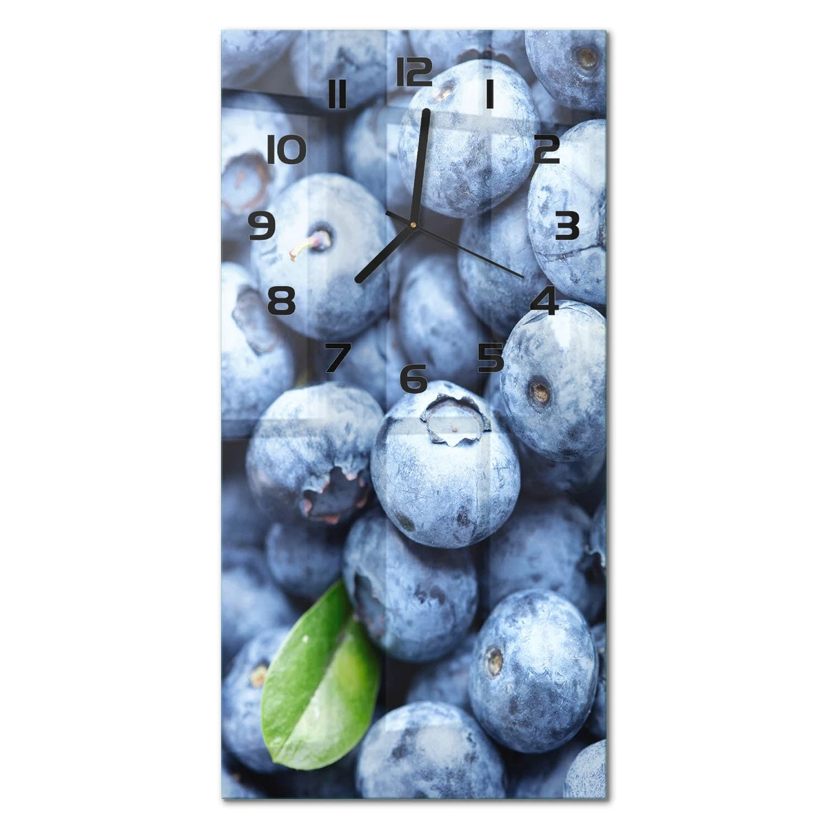 Reloj de Pared Rectangular Vertical Premium de Cristal Arándanos 30x60 cm