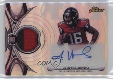 2015 Topps Finest Rookie Refractor Justin Hardy #RRAP-JHA Patch Auto i6j