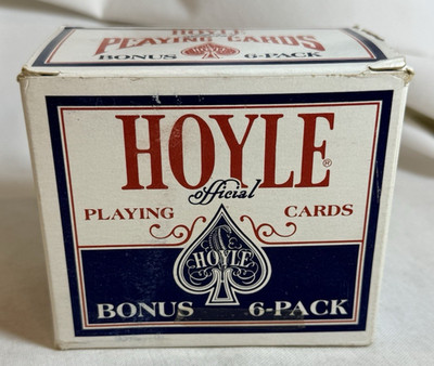 6 pk Hoyle Blue Playing Cards Poker, Nevada Finish - Sealed Decks