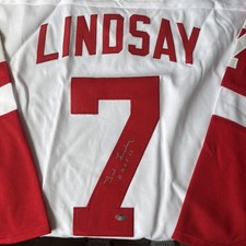 Ted Lindsay Autographed Signed Detroit Red Wings Jersey COA “HOF 66”